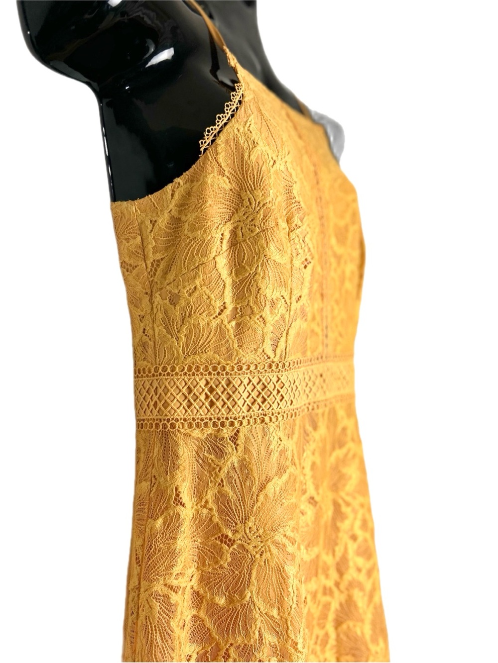 ANTONIO MELANI Yellow Lace Midi Dress *NWOT - Picture 3 of 16